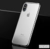 iPhone X / XS Silver Kenarl effaf Silikon Klf - Resim 1