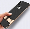 Eiroo Tiger Power iPhone X / XS Standl Ultra Koruma Rose Gold Silikon Klf - Resim 4