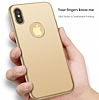 iPhone X / XS Tam Kenar Koruma Gold Rubber Klf - Resim 1