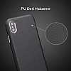iPhone X / XS Metal Tulu Siyah Deri Klf - Resim: 1