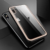 iPhone X / XS Gold Silikon Kenarl Cam Klf - Resim: 1