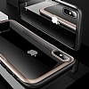 iPhone X / XS Krmz-Siyah Silikon Kenarl Cam Klf - Resim: 2