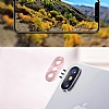 iPhone XS Max Silver Metal Kamera Lensi Koruyucu - Resim: 2