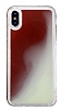iPhone XS Max Neon Kumlu Krmz Silikon Klf