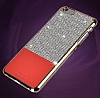 iSecret iPhone 6 / 6S Gold Kenarl Tal Krmz Rubber Klf - Resim 1