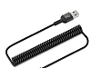 Ivon Siyah Spiral Micro USB Data Kablosu 1m - Resim 1