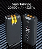 Xtech IX-PB023 20.000 Mah Siyah Powerbank arj Cihaz 22.5w - Resim: 7
