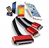 Joyroom Apple & Lightning & Micro USB Krmz Ksa arj Kablosu 138cm - Resim 4