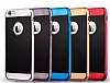 Joyroom Blade Series iPhone 6 Plus / 6S Plus Metalik Kenarl Mavi Silikon Klf - Resim 4