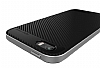 Joyroom iPhone SE / 5 / 5S Silver Kenarl Karbon Silikon Klf - Resim 5