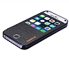 Baseus iPhone SE / 5 / 5S Pencereli nce Kapakl Siyah Deri Klf - Resim: 3