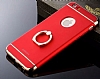 Joyroom iPhone 6 / 6S Selfie Yzkl Metal Krmz Rubber Klf - Resim 1