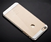 Joyroom iPhone 6 Plus / 6S Plus Silver Metalik Kenarl effaf Rubber Klf - Resim: 6