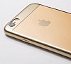 Joyroom iPhone 6 Plus / 6S Plus Gold Metalik Kenarl effaf Rubber Klf - Resim: 7