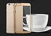 Joyroom iPhone 6 Plus / 6S Plus Silver Metalik Kenarl effaf Rubber Klf - Resim: 1