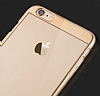 Joyroom iPhone 6 Plus / 6S Plus Gold Metalik Kenarl effaf Rubber Klf - Resim: 8