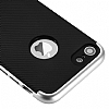 Joyroom iPhone 7 Gold Kenarl Karbon Silikon Klf - Resim 4