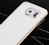 Joyroom Samsung Galaxy S6 Edge Metalik Dark Silver Kenarl Kristal Klf - Resim: 4