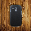 JZZS Samsung i8190 Galaxy S 3 Mini Siyah Sert Deri Desenli Rubber Klf - Resim 4