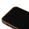 Kajsa Crazy Horse iPhone 12 Pro Deri Dokulu Kahverengi Rubber Klf - Resim: 1