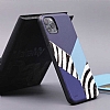 Kajsa iPhone 12 / 12 Pro 6.1 in Glamorous Zebra Combo Mavi Rubber Klf - Resim: 2