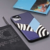 Kajsa iPhone 12 / 12 Pro 6.1 in Glamorous Zebra Combo Mavi Rubber Klf - Resim: 1