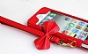 Eiroo Uplaced iPhone SE / 5 / 5S Full Ekran Pencere Krmz Deri Klf - Resim: 11