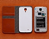 Kalaideng Samsung i9500 Galaxy S4 Roo Standl Czdanl Siyah Deri Klf - Resim: 5