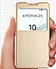 Kalaideng Sony Xperia Z5 Pencereli Standl Siyah Deri Klf - Resim 4