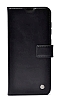 Kar Deluxe Samsung Galaxy M13 Czdanl Yan Kapakl Siyah Deri Klf