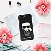 Karl Lagerfeld iPhone 7 Plus / 8 Plus Deri Rubber Siyah Klf - Resim: 1