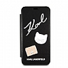 Karl Lagerfeld iPhone X / XS Czdanl Kapakl Siyah Deri Klf - Resim 3