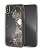 Guess iPhone XS Max Sulu Simli Gold Silikon Klf - Resim: 4