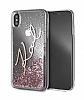 Karl Lagerfeld iPhone XS Max Sulu Simli Rose Gold Klf - Resim 2