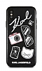 Karl Lagerfeld iPhone XS Max Siyah Deri Rubber Klf - Resim: 2