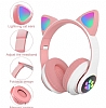 Karler Kedi Kulak Led Işıklı Kablosuz Pembe Kulaklık - Resim: 3