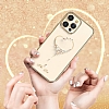 Kingxbar iPhone 13 Swarovski Tal Kalpli Kristal Gold Klf - Resim 2