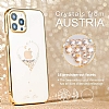 Kingxbar iPhone 13 Swarovski Tal Kalpli Kristal Gold Klf - Resim 6