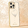 Kingxbar iPhone 13 Swarovski Tal Kalpli Kristal Gold Klf - Resim: 1