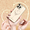 Kingxbar iPhone 13 iekli Ay Swarovski Tal Kristal Gold Klf - Resim 1