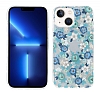Kingxbar iPhone 13 Swarovski Taşlı Kristal Çiçekli Mavi Kılıf - Resim: 2