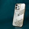 Kingxbar iPhone 13 Swarovski Taşlı Kristal Peacock Gold Kılıf - Resim: 1