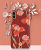 Kingxbar iPhone X / XS Swarovski Tal Gardenia Rubber Klf - Resim: 3