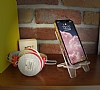 Kiiye zel Beyaz Papatya effaf Telefon Stand - Resim: 2