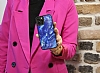 Dafoni Glossy iPhone 15 Plus Kişiye Özel İki Harf Simli Mavi Mermer Kılıf - Resim: 1