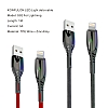 Konfulon S92 Ledli Krmz Lightning USB Data Kablosu 1m - Resim 5