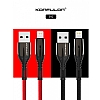 Konfulon S92 Ledli Krmz Lightning USB Data Kablosu 1m - Resim: 1