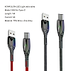 Konfulon S93 Ledli Krmz Type-C USB Data Kablosu 1m - Resim 1