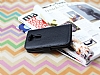 LG G2 Mini Czdanl Yan Kapakl Siyah Deri Klf - Resim: 3