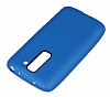 LG G2 Mini Nokta Desenli Mat Mavi Silikon Klf - Resim 2